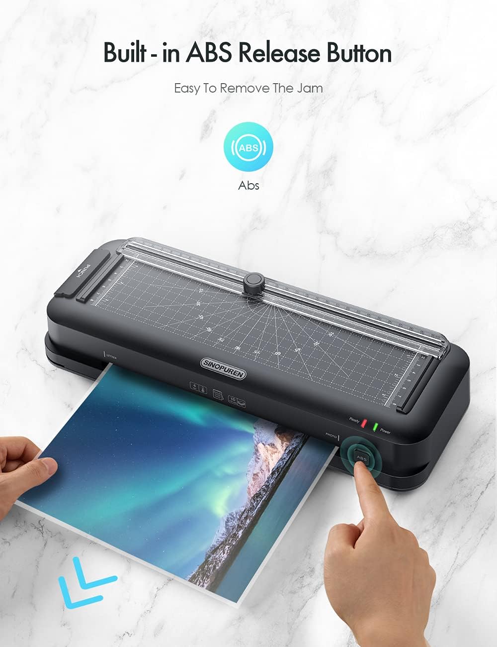 Thumbnail 4 de SINOPUREN 9-Inch Laminator with Built-In Trimmer, 2-Hole Punch and 10 Pouches