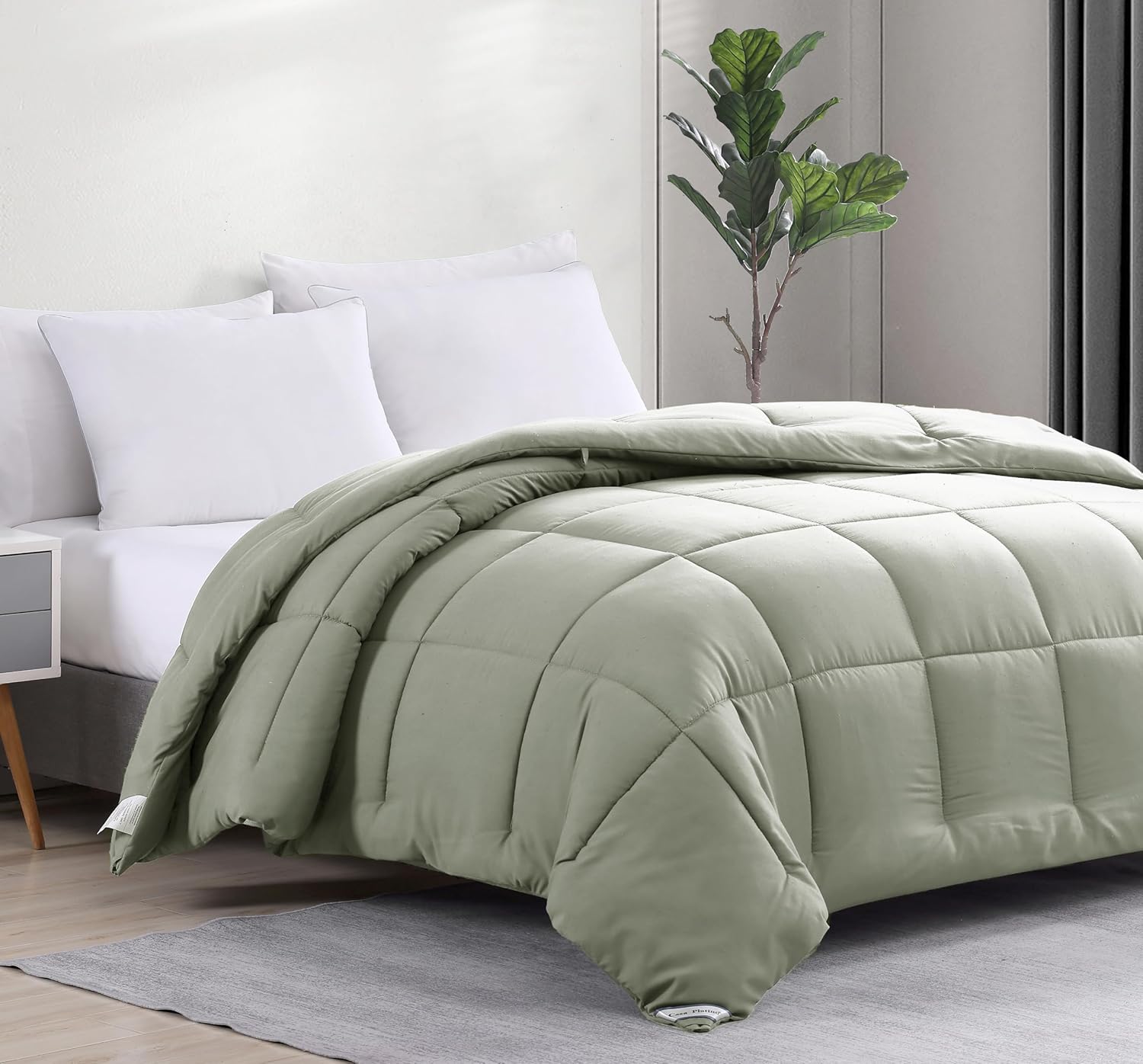 Detalle de Casa Platino Super King Duvet 10.5 Tog All Seasons with Corner Tabs – Mineral