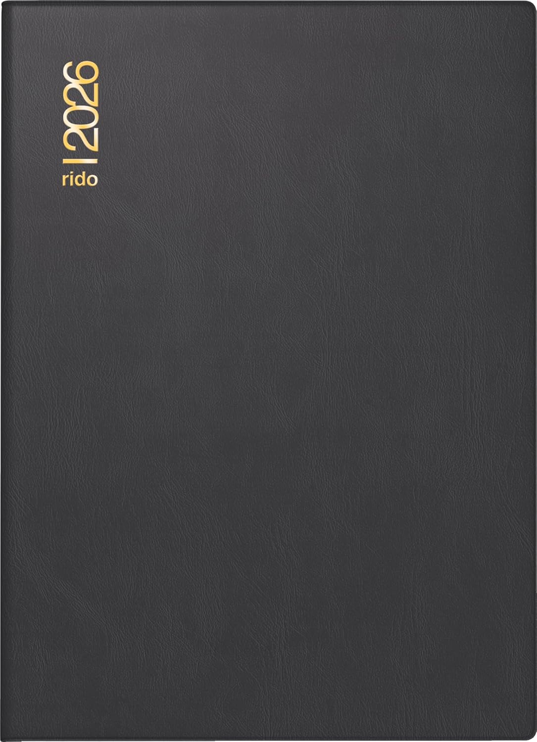 Detalle de rido/idé Taschenkalender Mod. Technik II 2026 – A6, Kunststoff, schwarz