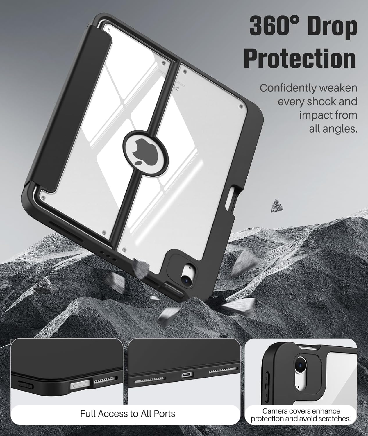 Thumbnail 5 de MoKo 11-Inch iPad Air Case (M4/M3/M2) with Screen & Lens Protector, Pencil Holder, and Auto Wake/Sleep