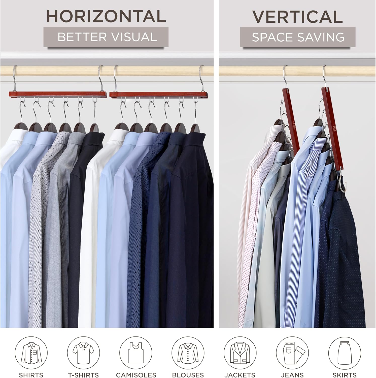 Detalle de MORALVE Space-Saving Hanger Organizer, 6-Tier