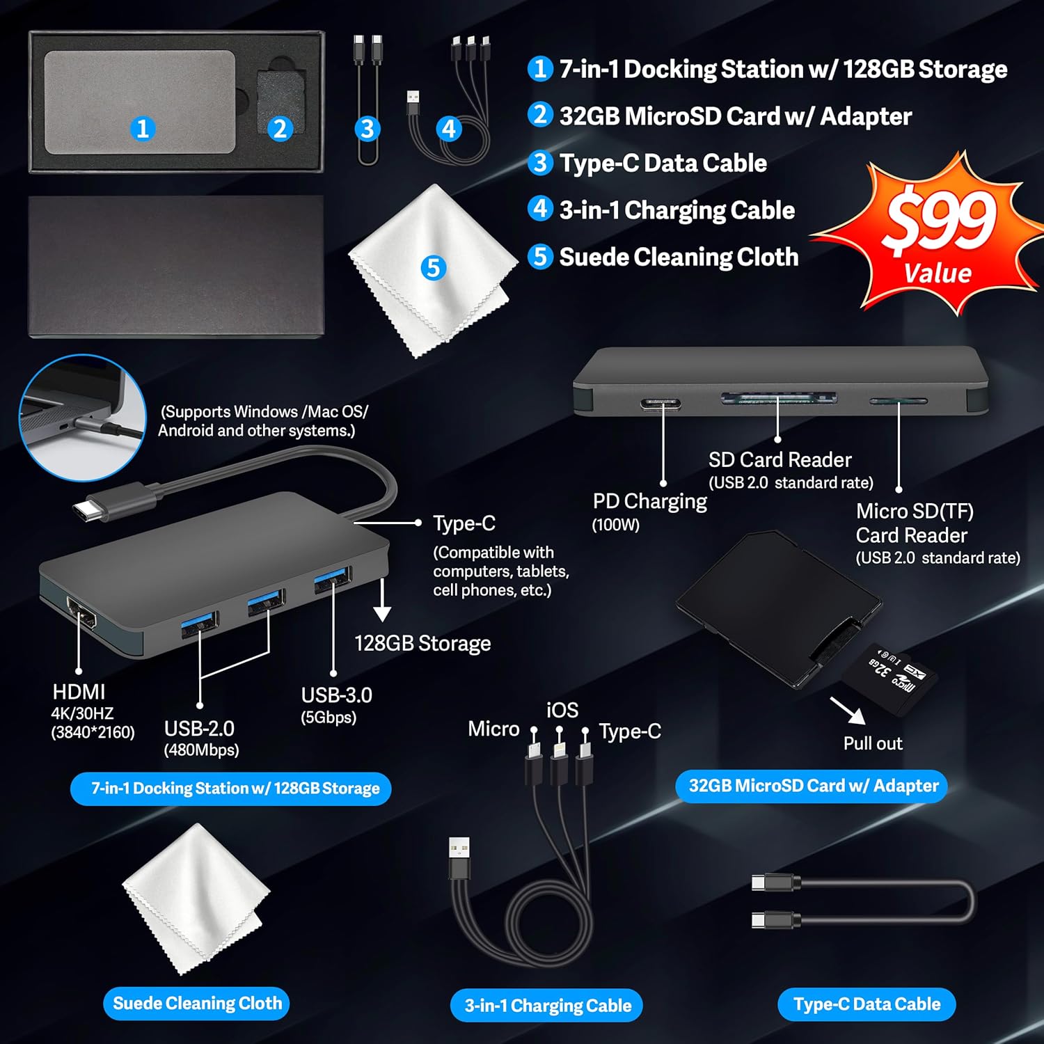 Thumbnail 1 de HP Stream 14" HD BrightView Laptop 16GB RAM