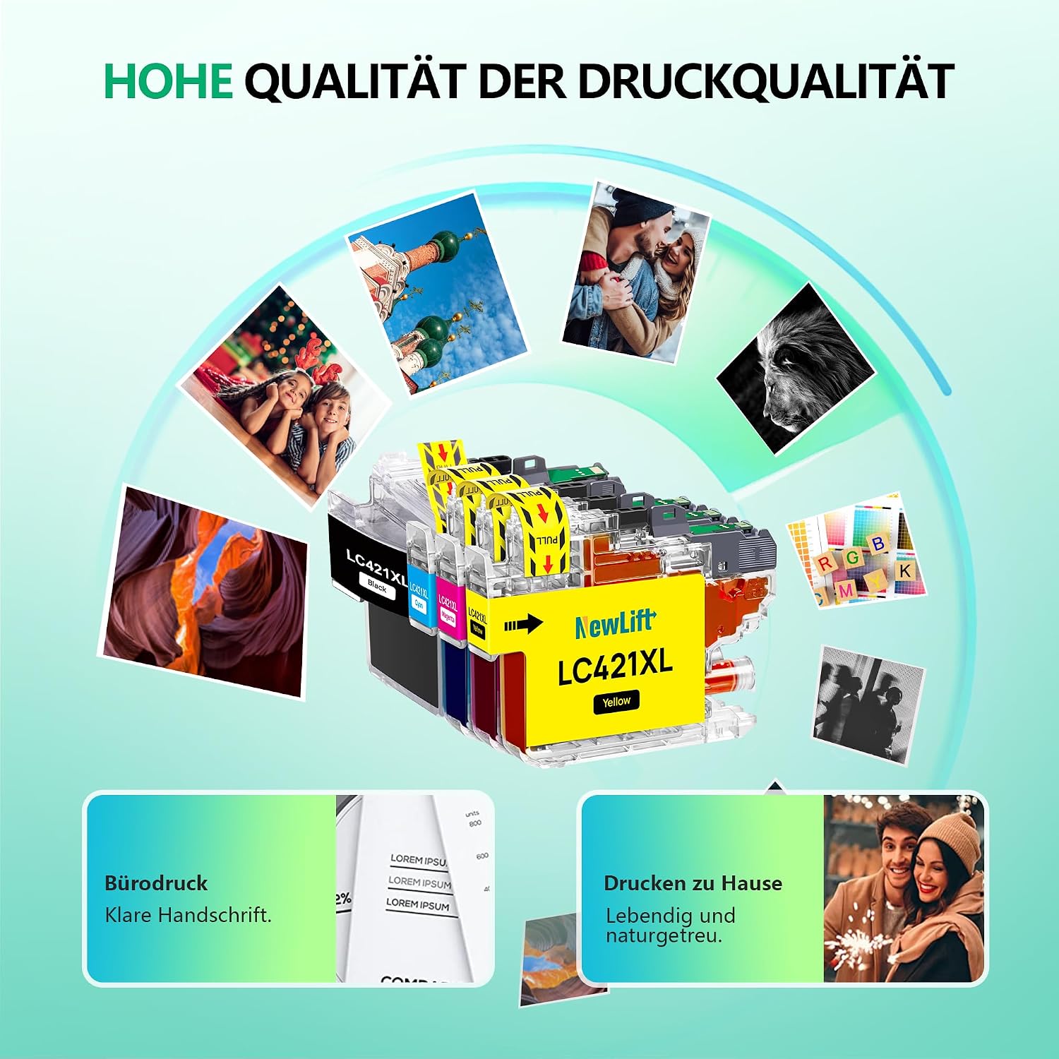 Detalle 2 de NewLift LC421XL 4er-Pack Tintenpatronen 🖨