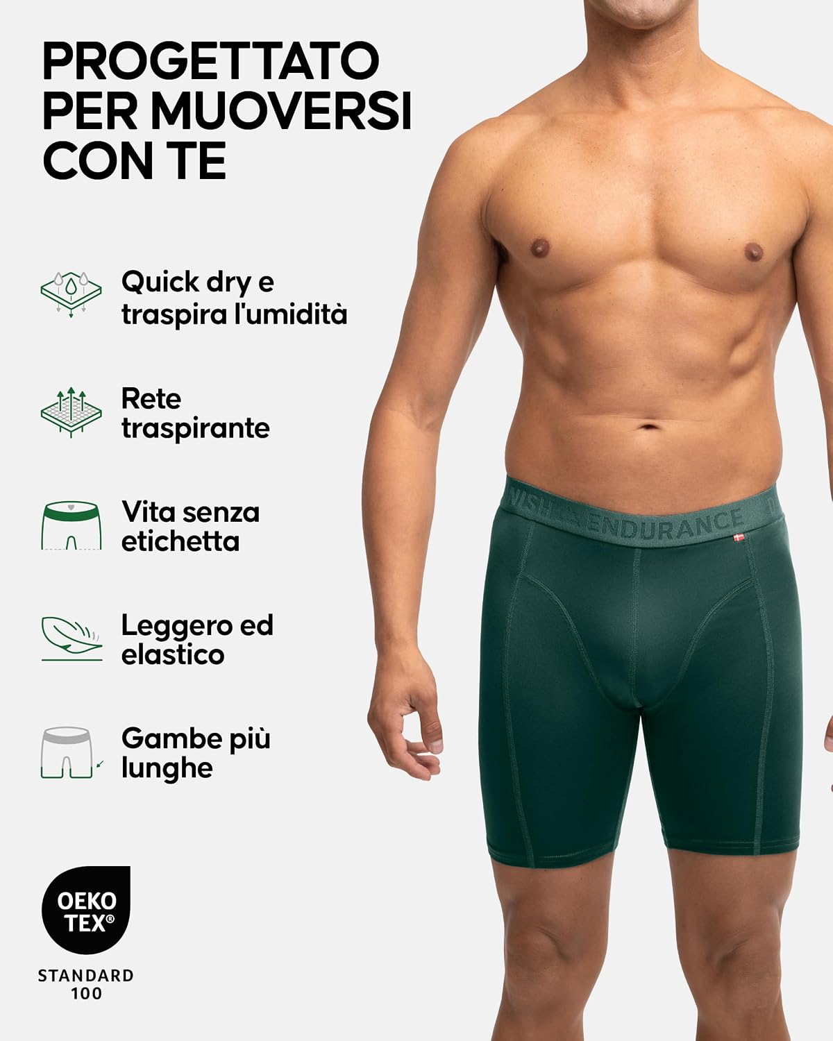 Detalle de Danish Endurance Boxer Sportivi Traspiranti confezione da 3