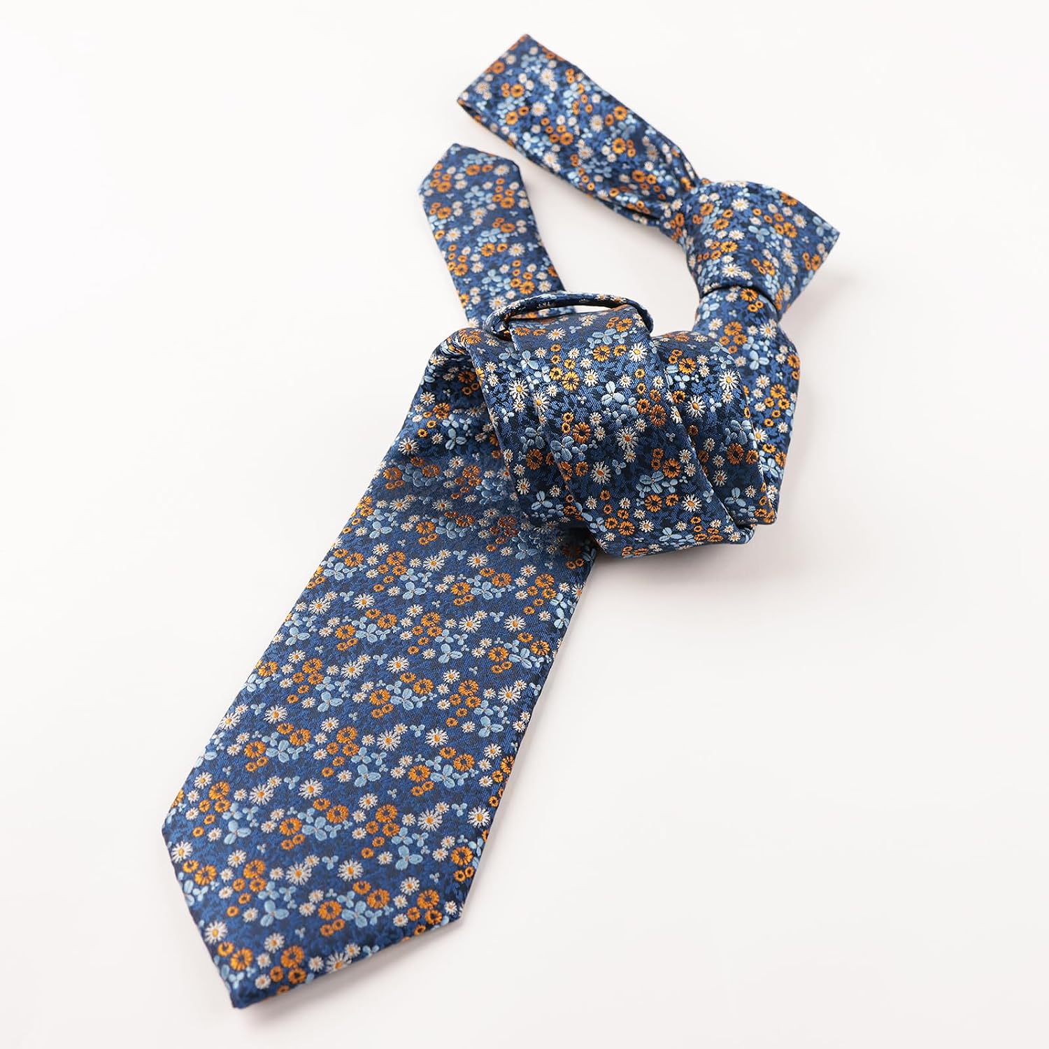 Thumbnail 2 de Alizeal Floral Patterned 8cm Tie with Pocket Square Set