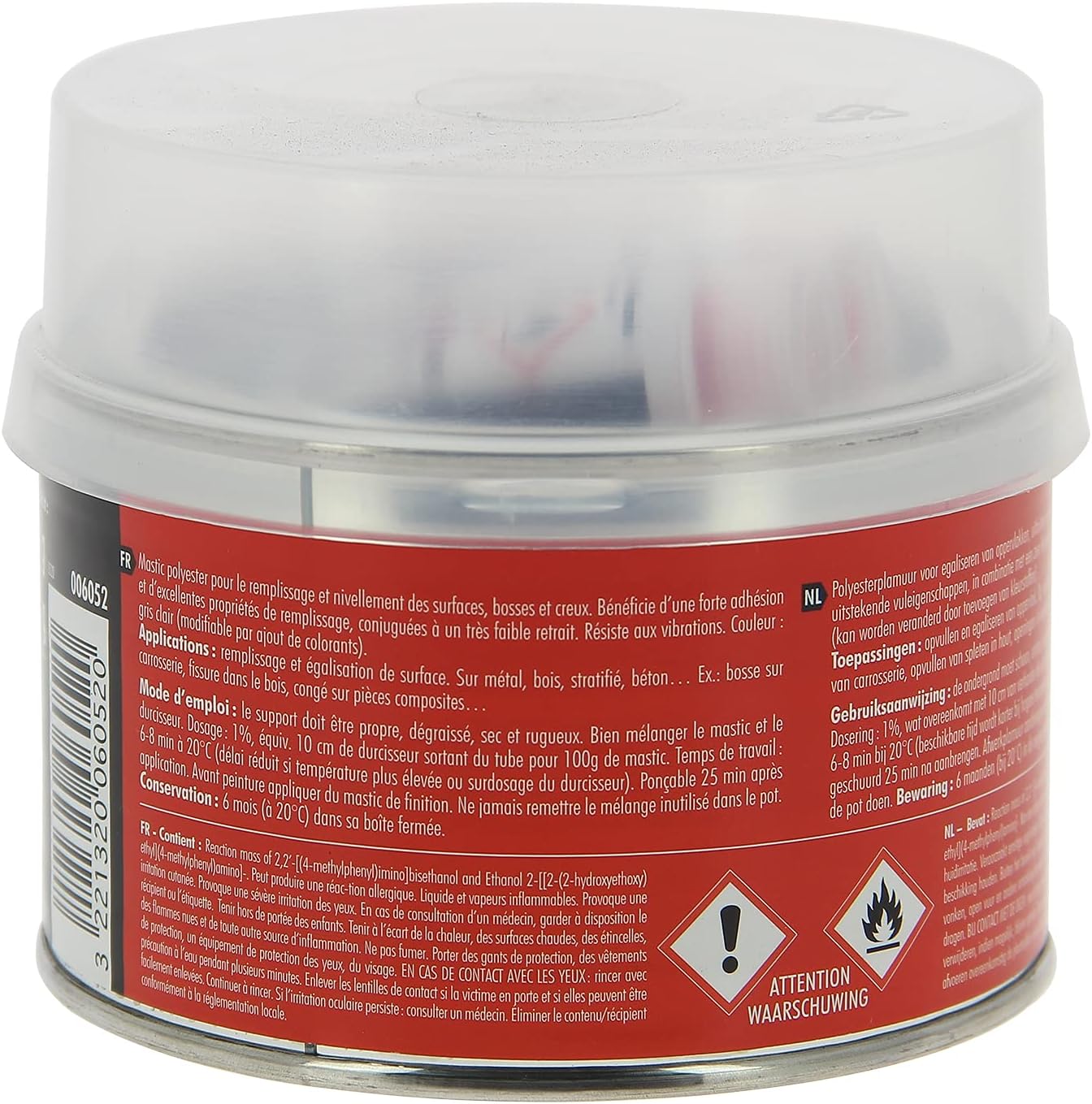 Thumbnail 3 de Facom 006052 Mastic Polyester Standard 500 g, gris clair