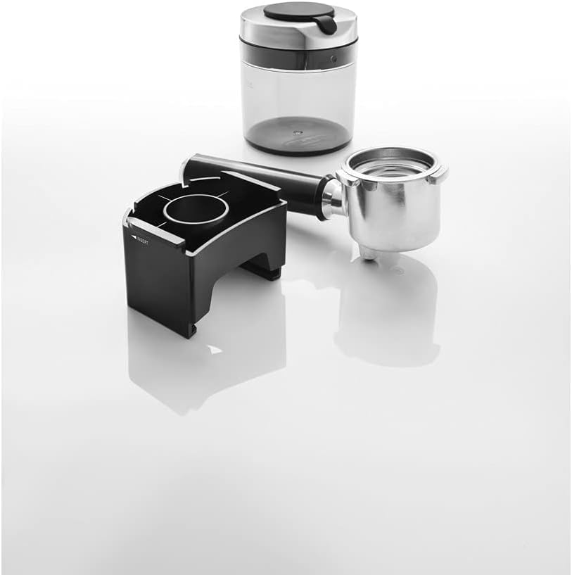 Detalle de De'Longhi Dedica KG 520.M Elektrische Kaffeemühle – Vollmetallgehäuse, Edelstahl Kegelmahlwerk