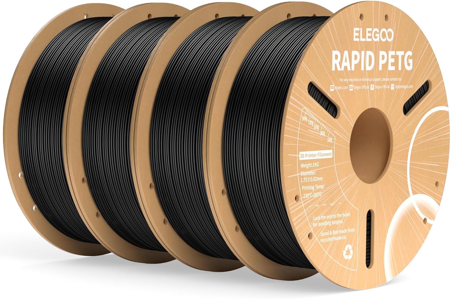 Detalle de ELEGOO Rapid PETG 1.75mm 4KG filament