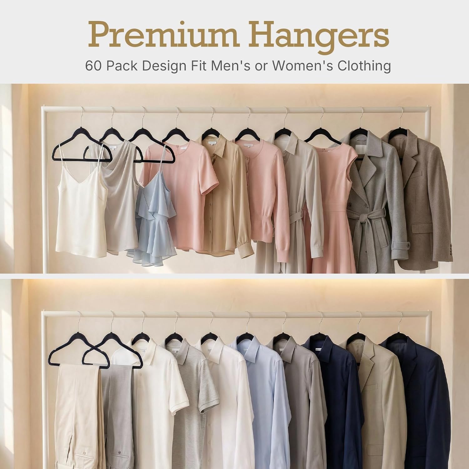 Thumbnail 6 de HOUSE DAY Velvet Non-Slip Suit Hangers 60-pack 👔