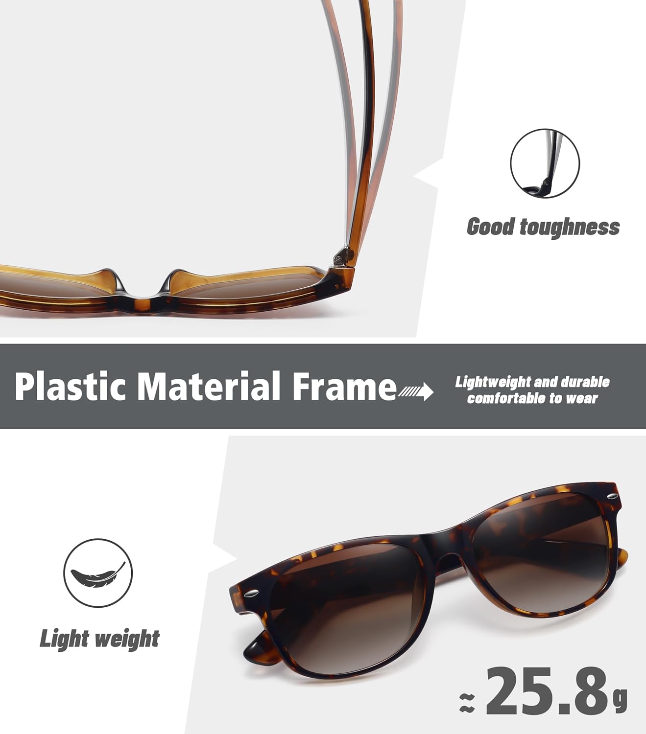 Thumbnail 6 de MEETSUN Classic Polarized Sunglasses for Women & Men — 3 Pack, Retro Driving UV Protection