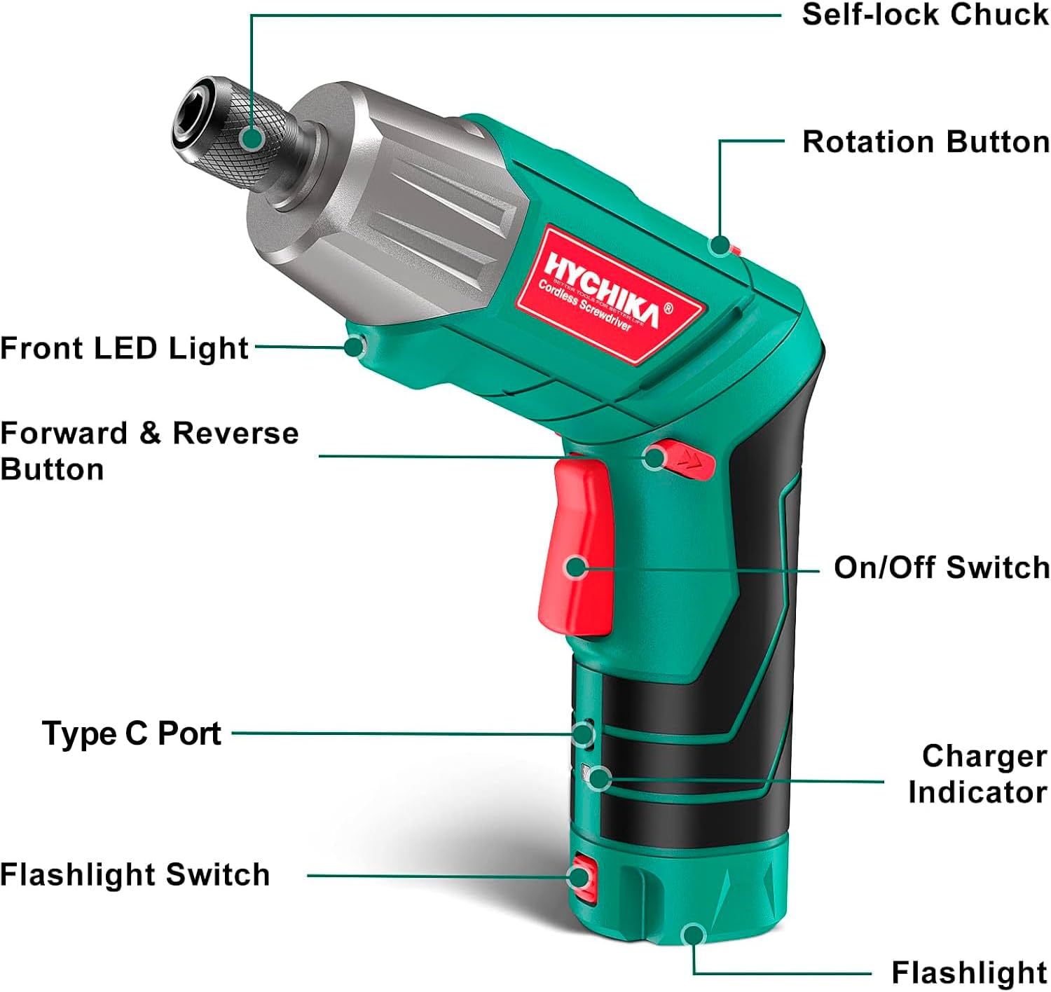 Detalle 2 de HYCHIKA Electric Screwdriver 6Nm 2000mAh