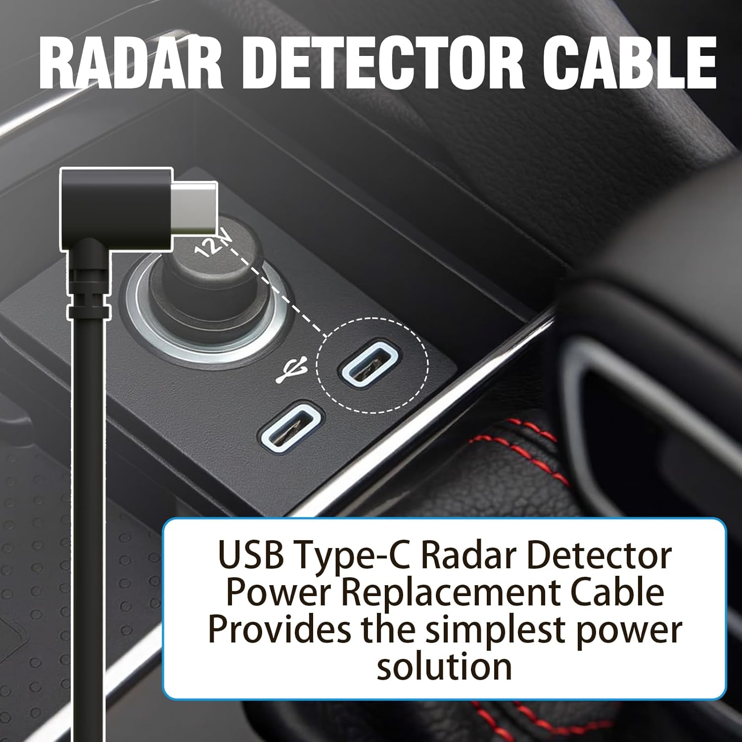 Detalle de Radar Detector Cable: USB-C to RJ11 Power Cord (5.9ft) for Escort, Uniden, Cobras & More