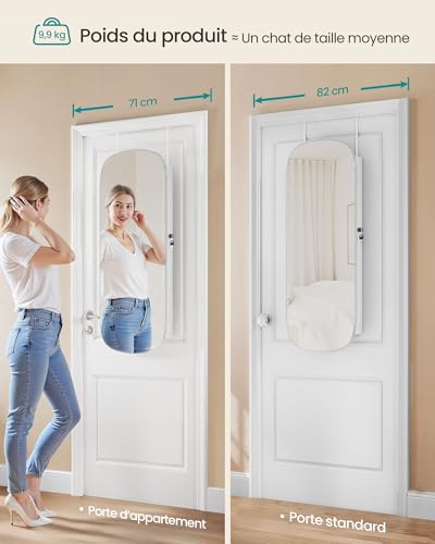 Thumbnail 6 de SONGMICS Armoire à Bijoux avec Miroir LED et Serrure – JJC026W01