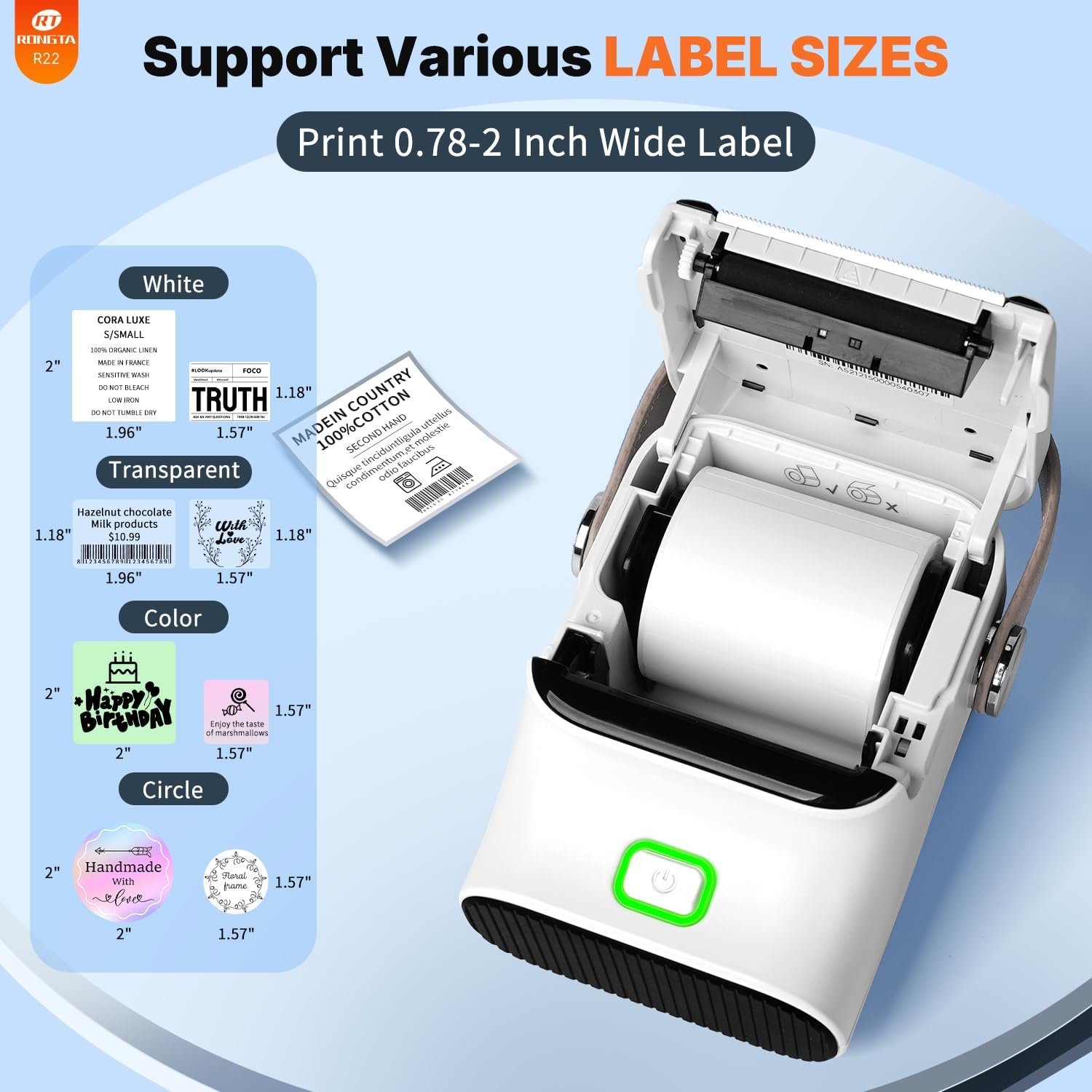 Detalle 2 de Rongta Bluetooth Label Maker R22
