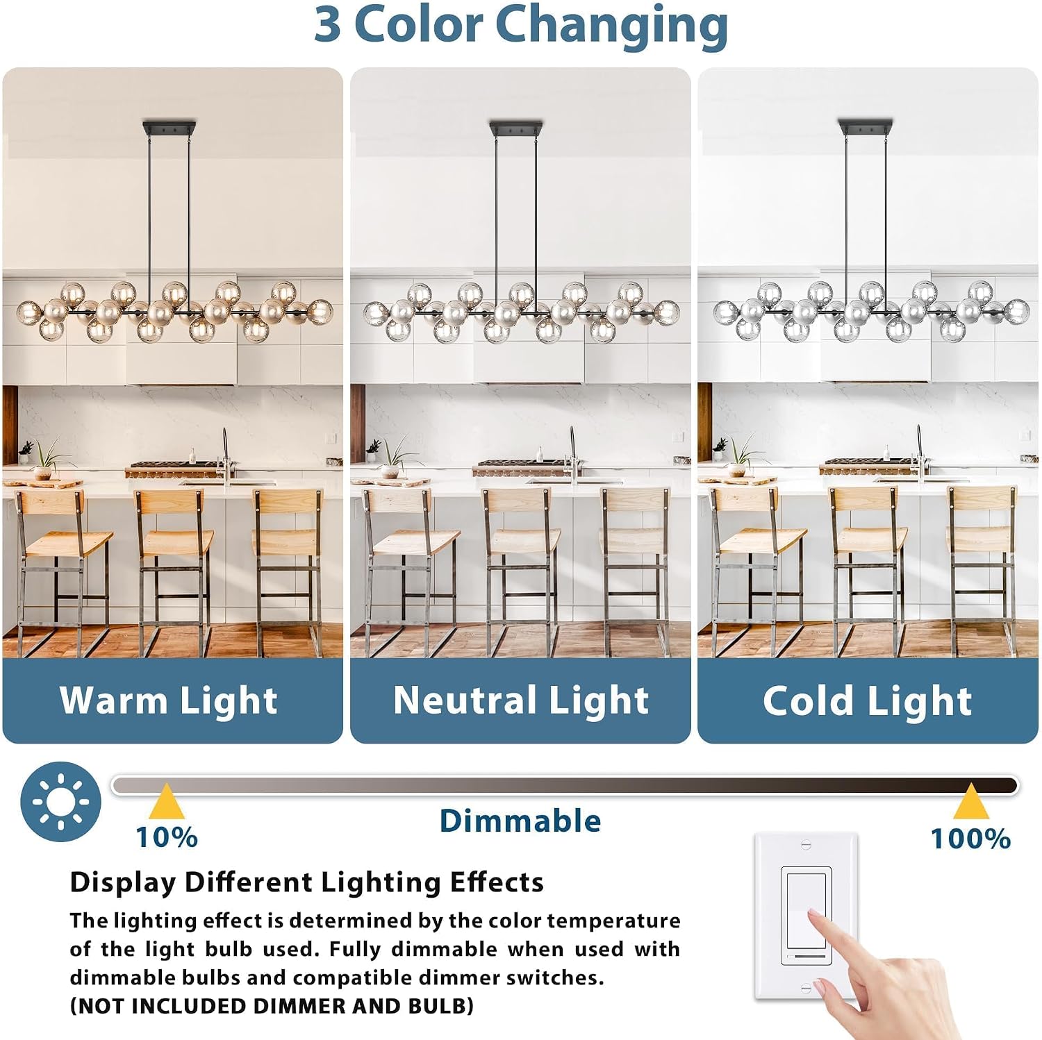 Detalle de Modern linear chandelier, 70-inch