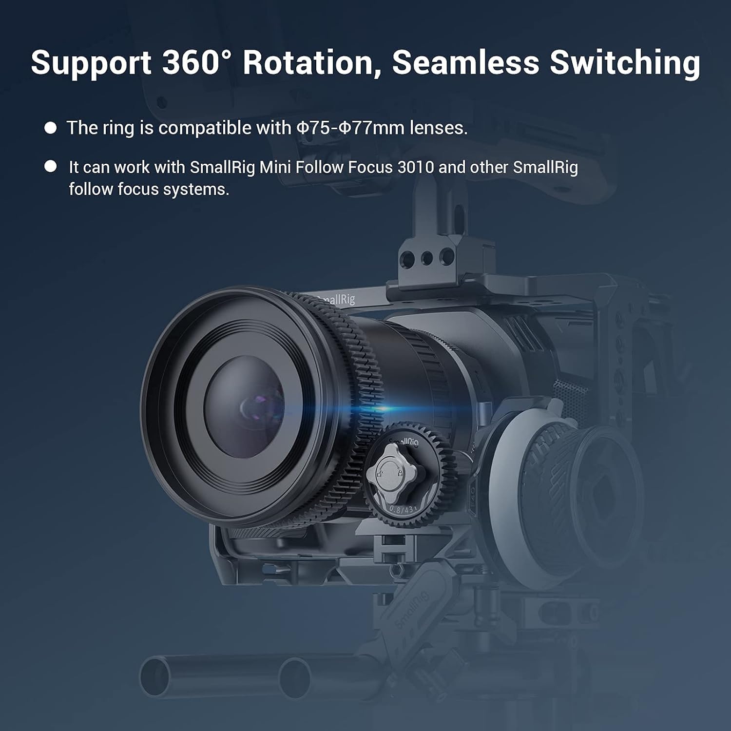 Thumbnail 2 de SMALLRIG Nahtloser Fokus-Zahnrad-Ring für Follow Focus 360° Rotation (3294, 75–77 mm)