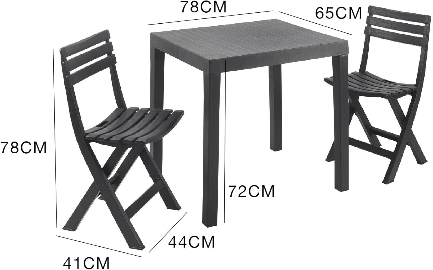 Thumbnail 2 de Dmora Ortisei set salotto da esterno con tavolo e 2 sedie pieghevoli