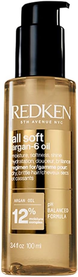 Detalle de Redken All Soft Argan-6 Oil leave-in treatment for dry, coarse or damaged hair