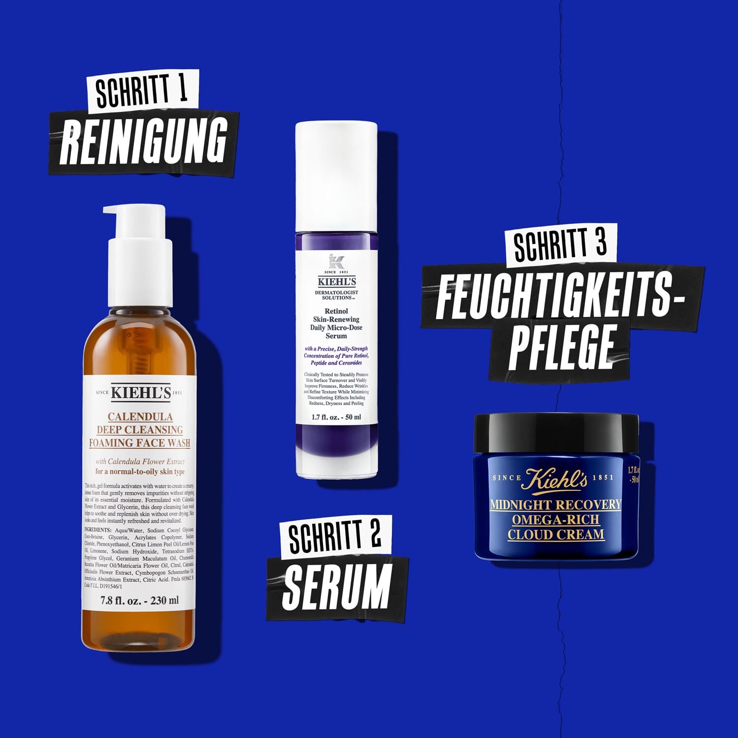 Detalle de KIEHL'S Midnight Recovery Omega-Rich Cloud Cream – Nachtcreme mit Omega 3 & 6 (50 ml) für prallere, strahlendere Haut am Morgen