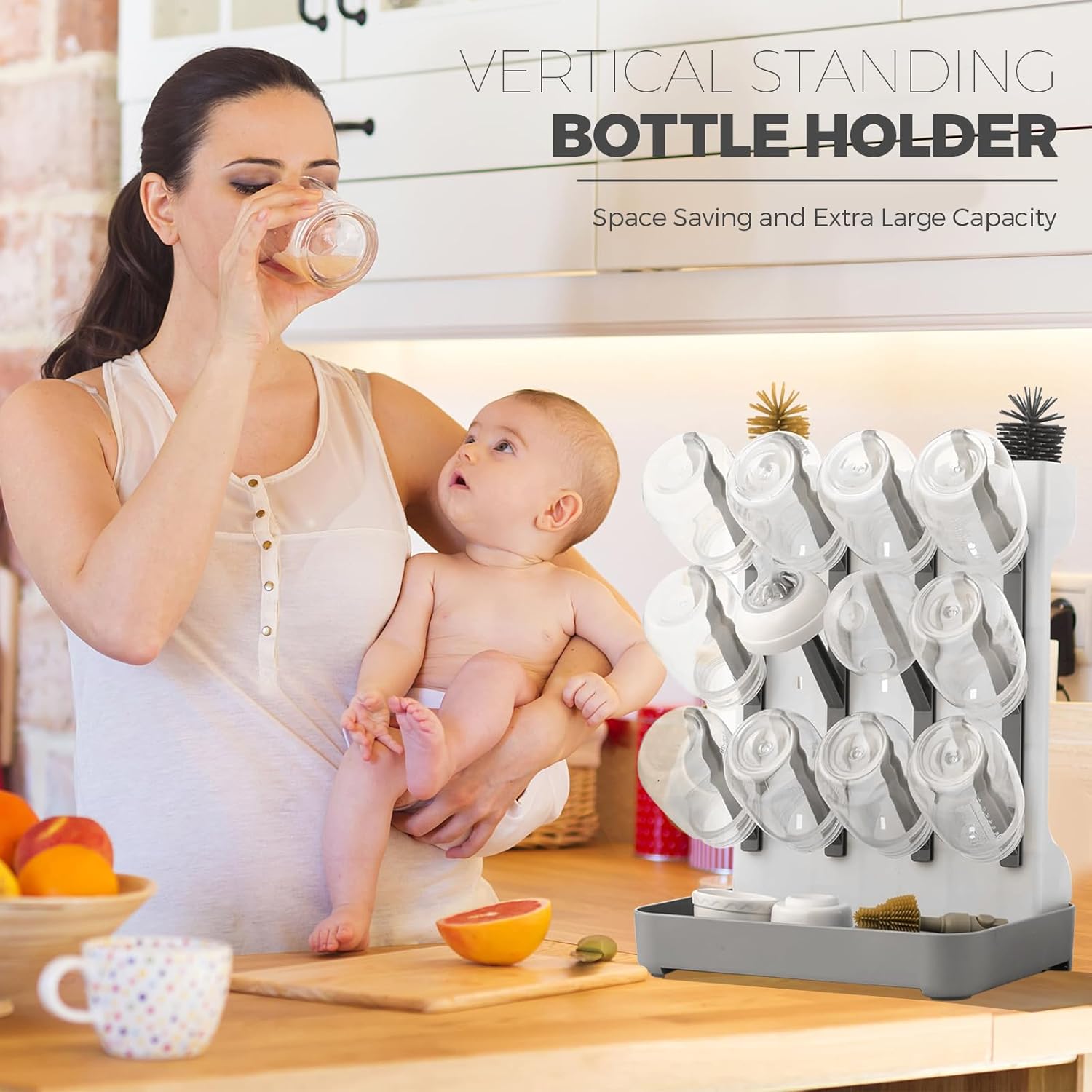 Thumbnail 3 de Parsuko Baby Bottle Drying Rack – Large, Removable Vertical Dryer for Bottles, Nipples and Accessories