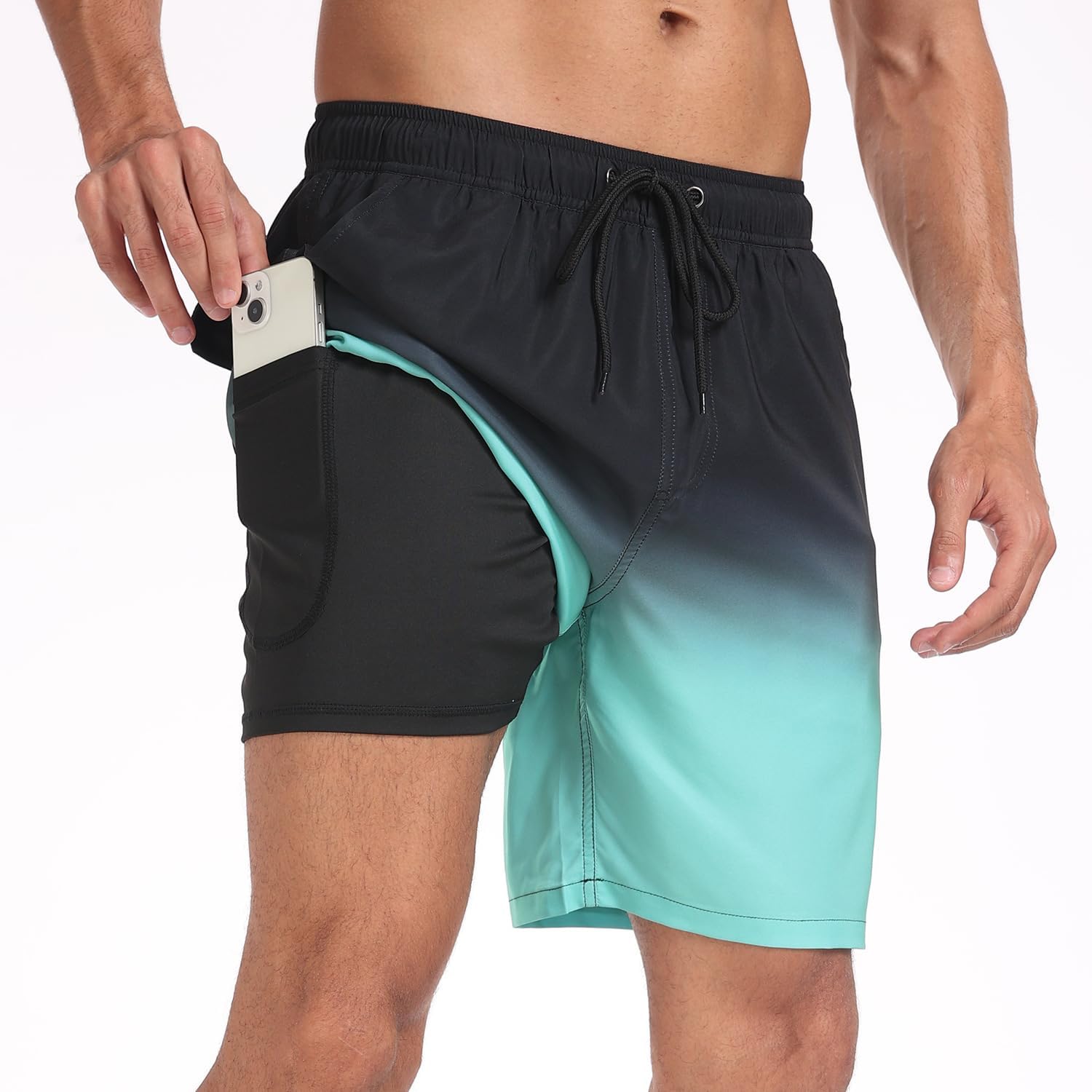 Thumbnail 6 de Milaloko Men's Quick Dry Swim Shorts with Compression Liner