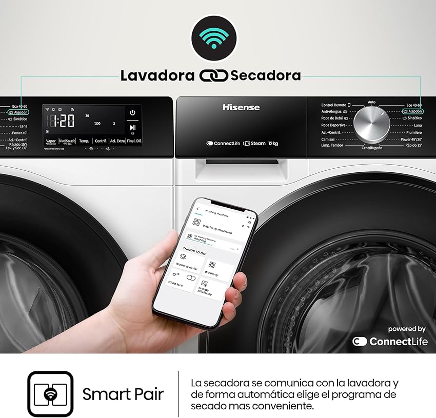 Thumbnail 6 de Hisense WF3S1243BW3 12 kg, 1400 rpm, 19 programas