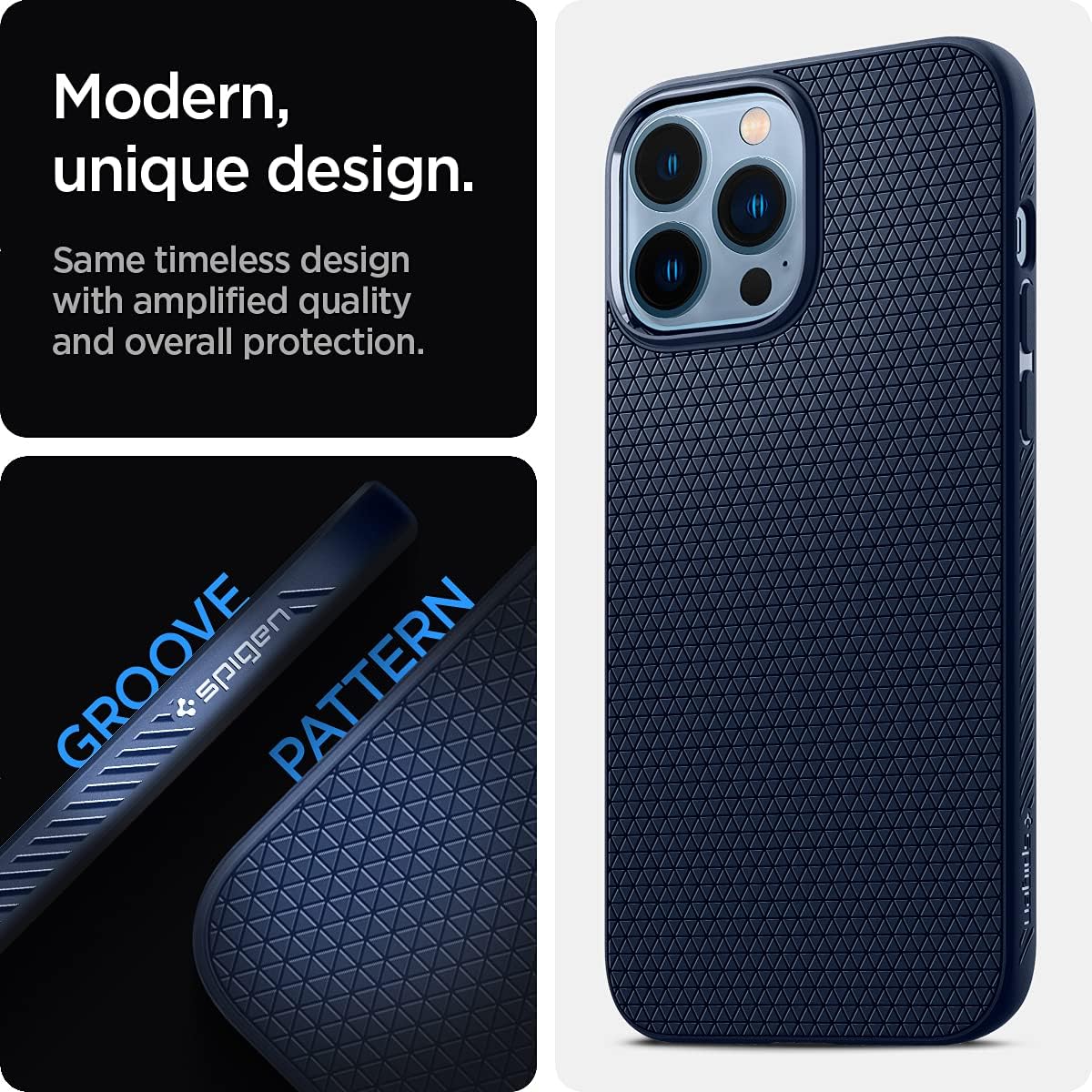 Thumbnail 2 de Spigen Liquid Air iPhone 13 Pro Max coque bleu marin