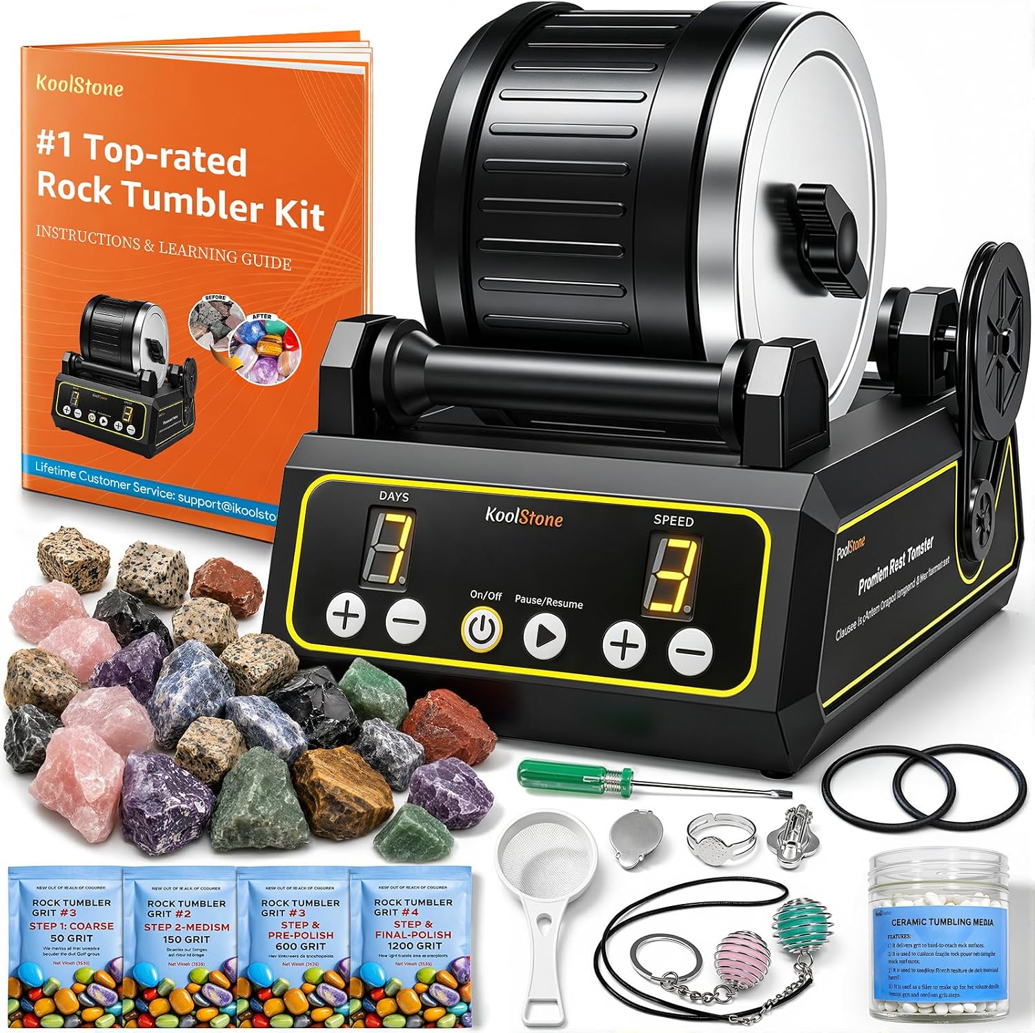Detalle de KoolStone C1 Rock Tumbler 2.5LB 🪨
