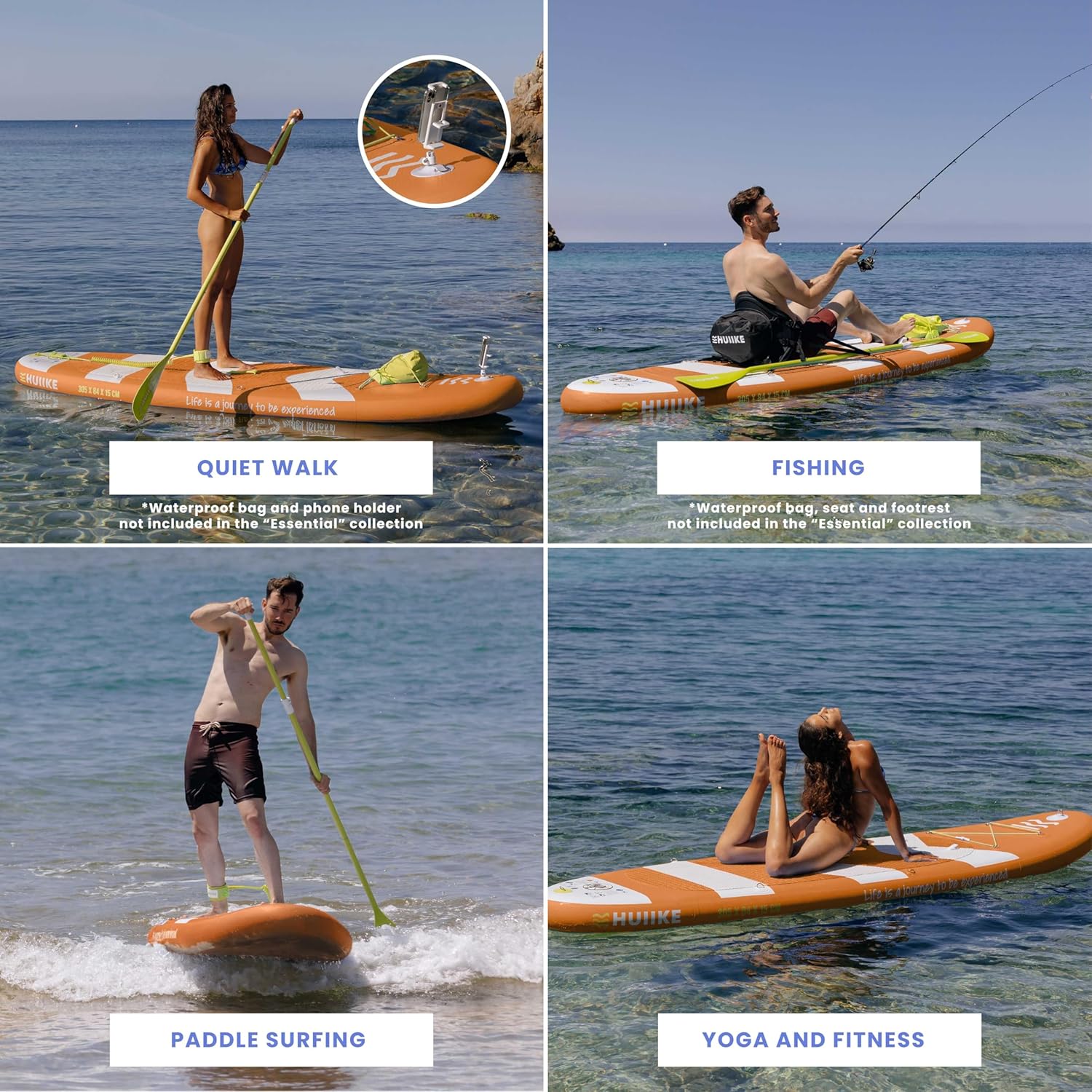 Thumbnail 4 de HUIIKE 10’ Inflatable Stand Up Paddle Board for Adults (Full Pack with Paddle, Pump, Fins and Accessories)