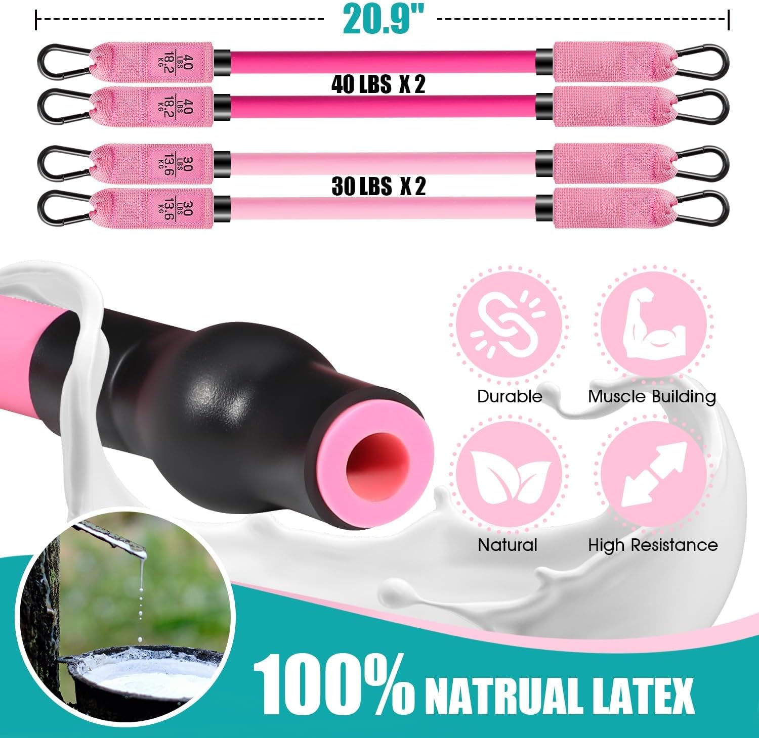 Detalle de Ayombo Pilates Bar Kit 70 lb resistance