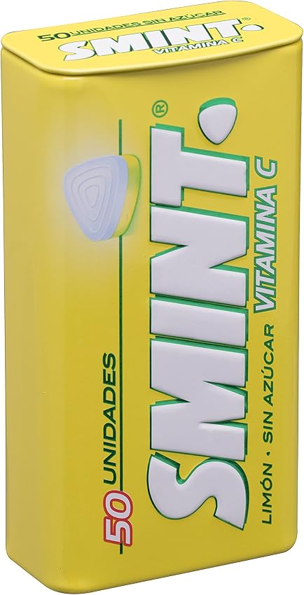 Detalle 2 de Smint Limón Sin Azúcar, Caramelos en Lata 12x35g 🍬
