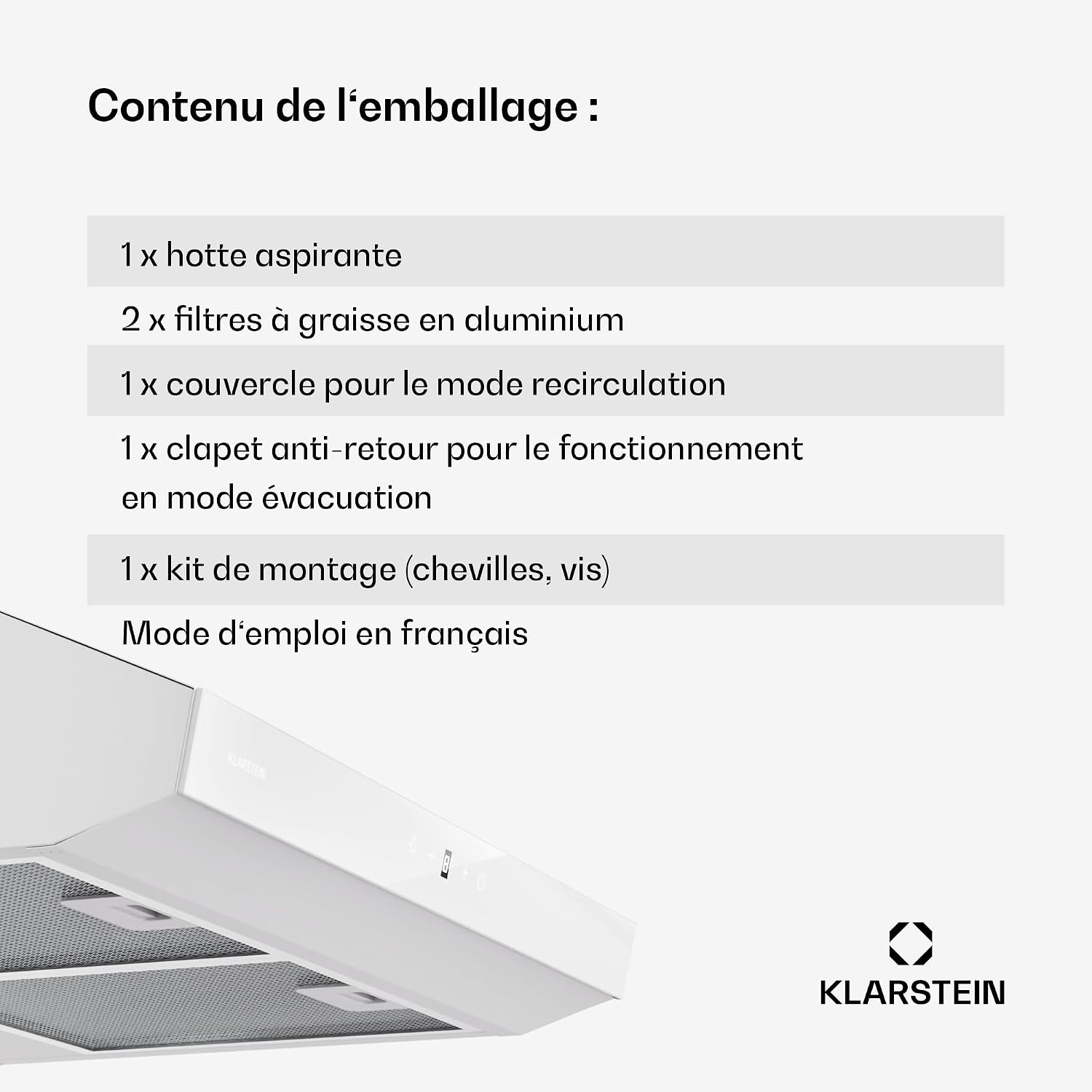Thumbnail 6 de Klarstein Hotte 60 cm, débit d'air 175 m³/h ⚙