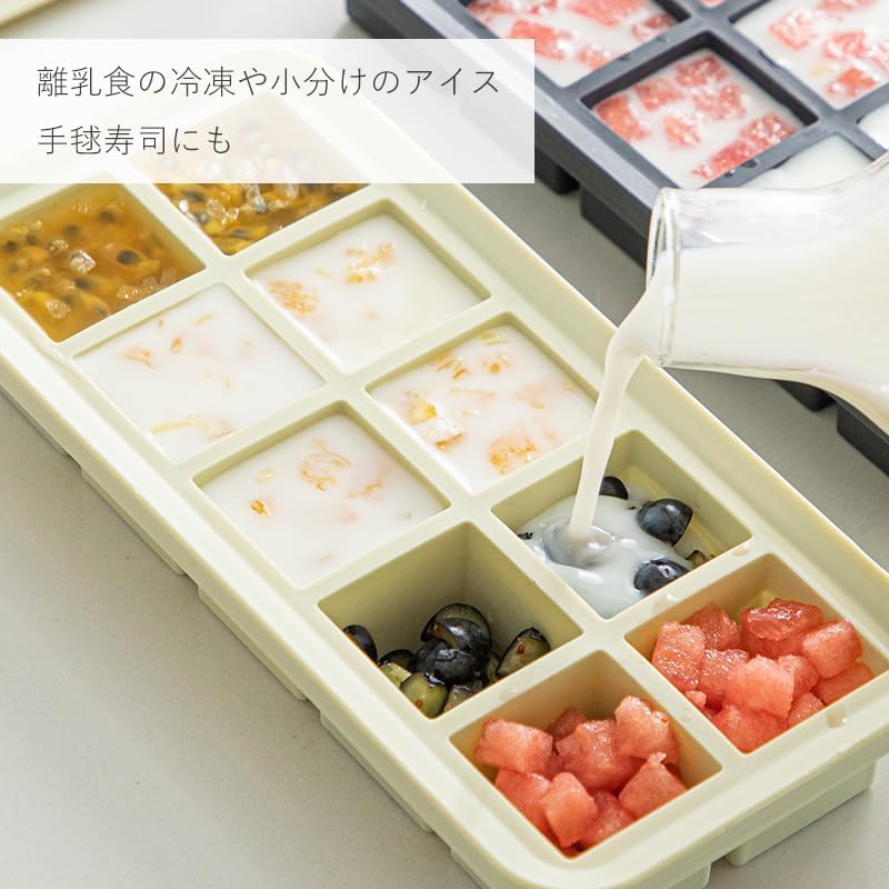 Thumbnail 6 de 霜山 SS-BH-SH-10 シリコン製氷皿 フタ付き・10個取・角型アイスキューブ