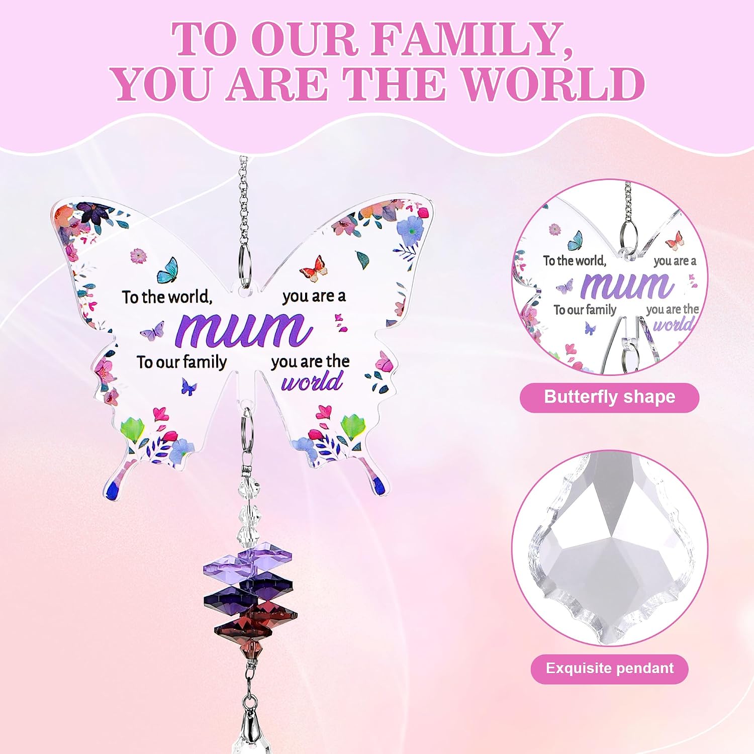 Detalle de Yimomoyi Acrylic Butterfly Suncatcher