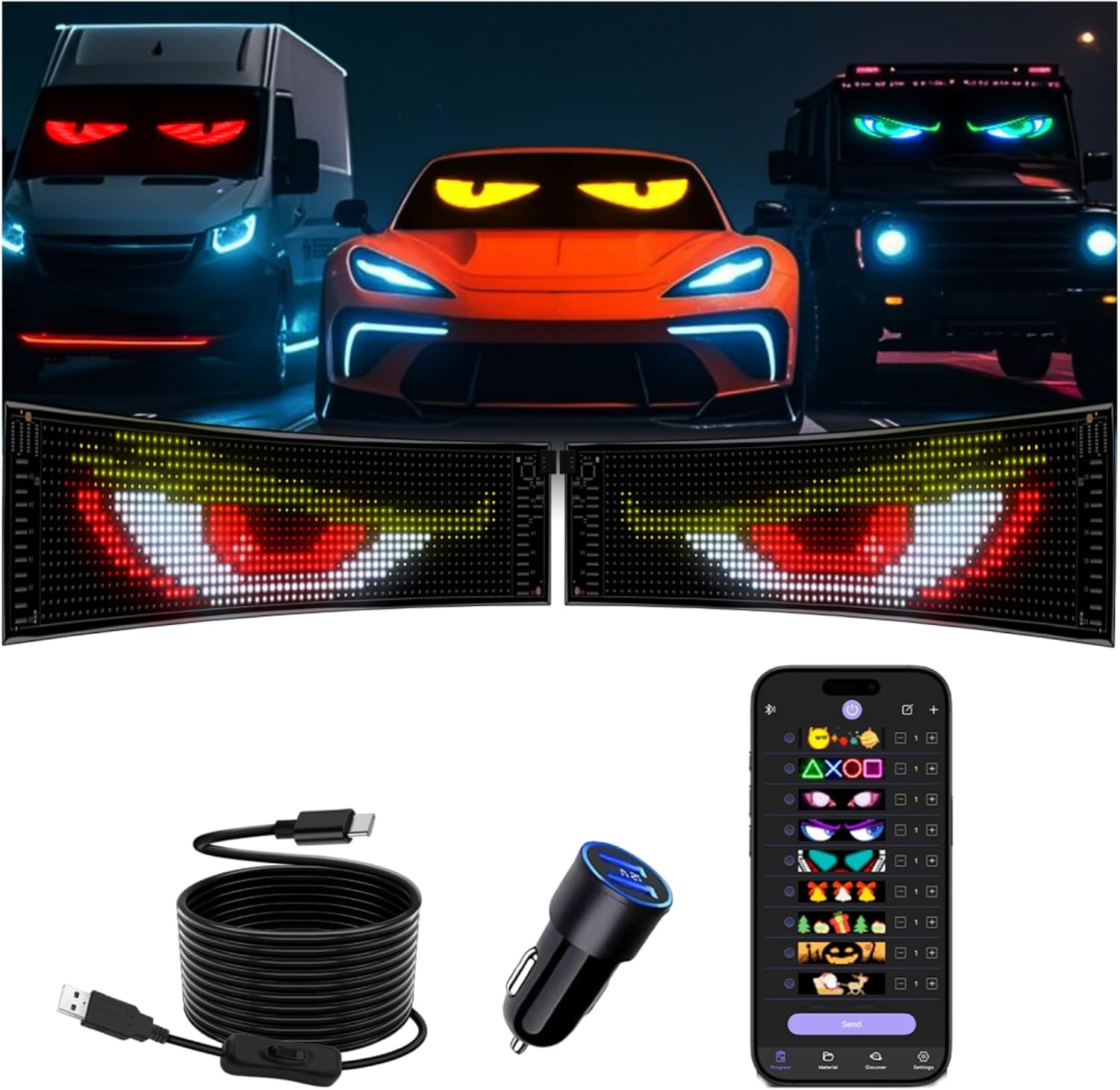 Detalle de JDVOOTD Car LED Window Display 19x5in