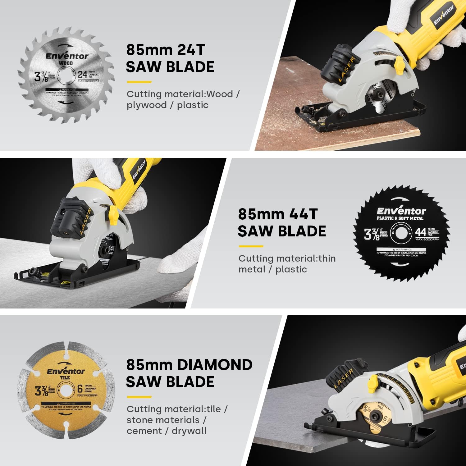 Detalle 2 de Enventor Mini Circular Saw 580W