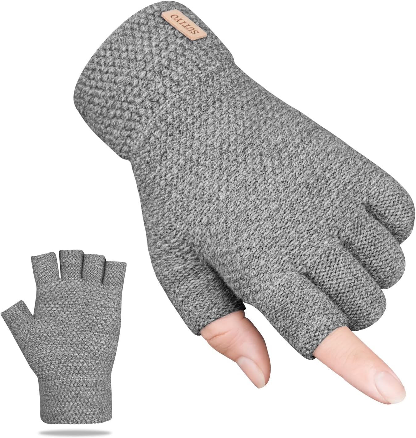 Detalle 2 de SUTIYO Fingerless Winter Gloves for Driving