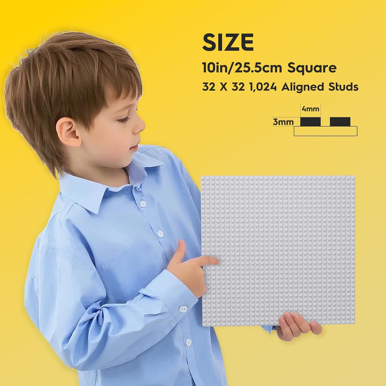 Thumbnail 1 de Pokiiulk Classic Baseplates Building Plates - Pack of 10, 10" x 10", Grey
