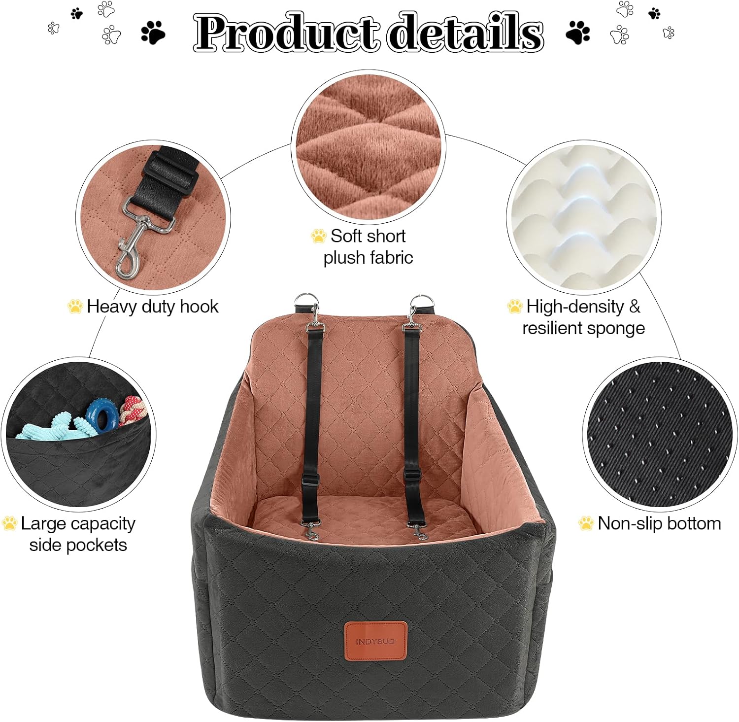 Thumbnail 4 de INDYBUD Dog Car Seat for Small to Medium Dogs