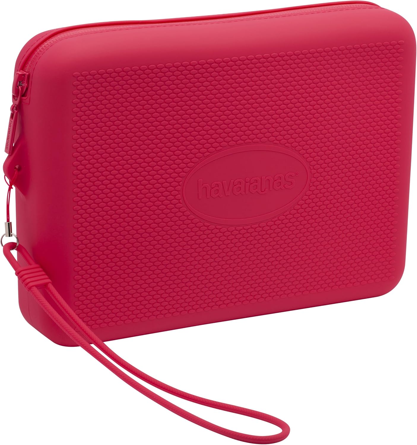 Detalle de Havaianas Beach Nécessaire (23 x 16 cm) en silicone imperméable, fermeture zippée et bandoulière
