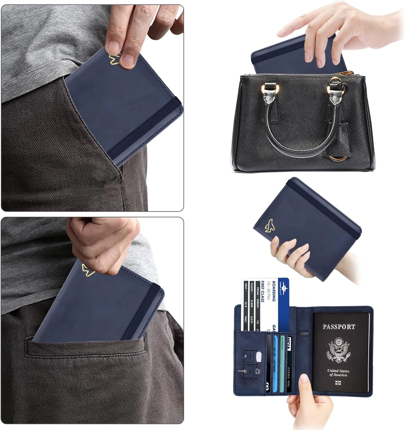 Thumbnail 6 de PU leather RFID passport holder 2 passports
