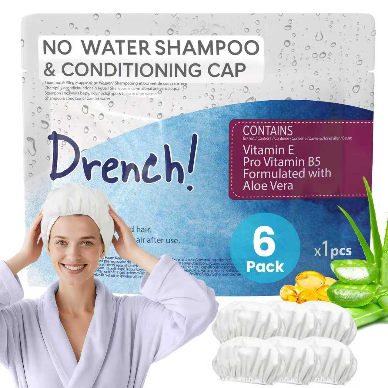 Detalle de Drench Waterless Shampoo Caps