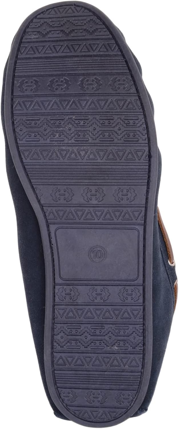 Thumbnail 6 de SNUGRUGS Mens Easy Slip On Suede Berber Fleece Winter Moccasin Slippers with Leather Trim