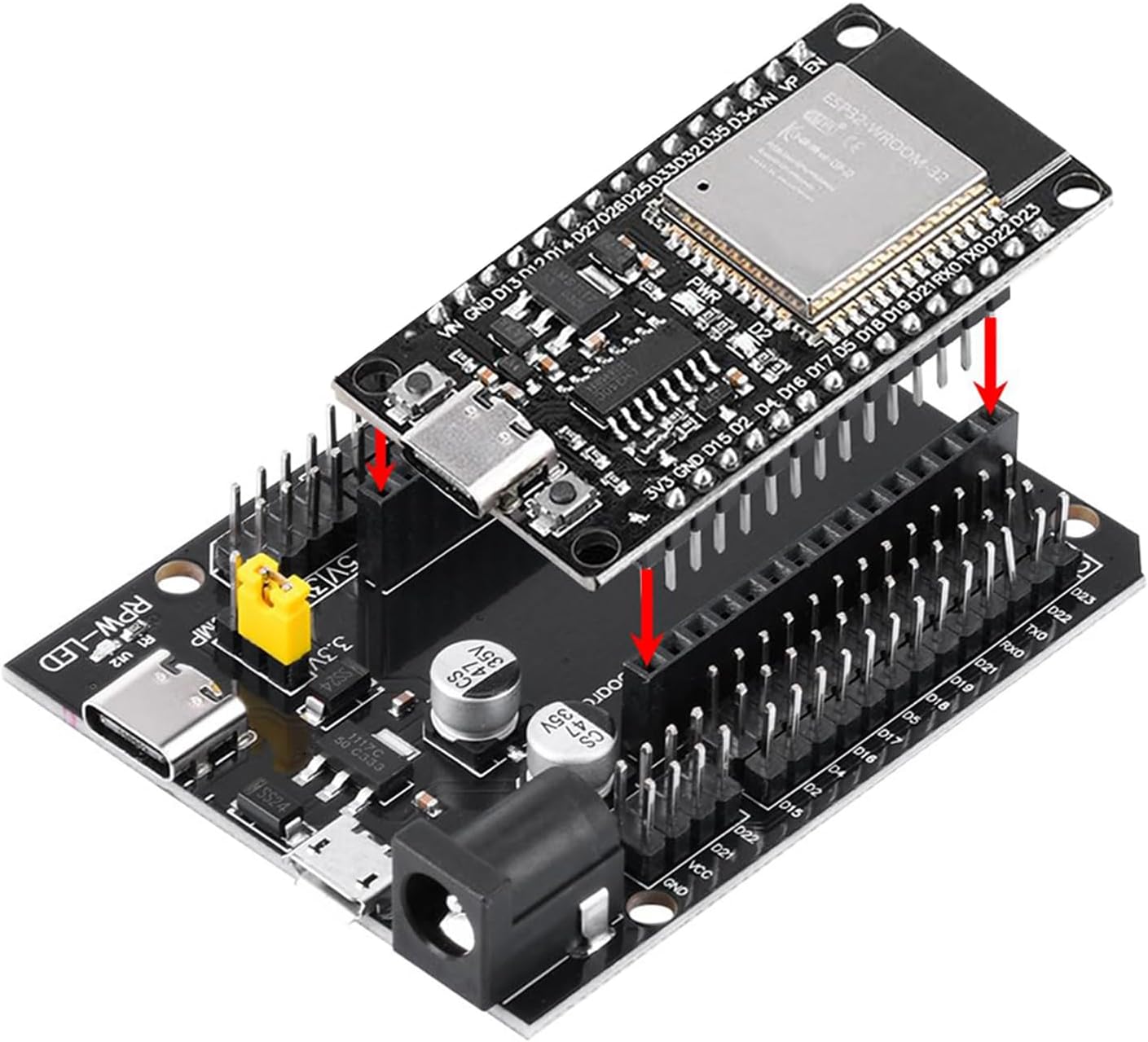 Detalle de 2 Sätze für ESP32S und Terminal Adapter, NodeMcu – Entwicklungsboard mit WLAN und Bluetooth