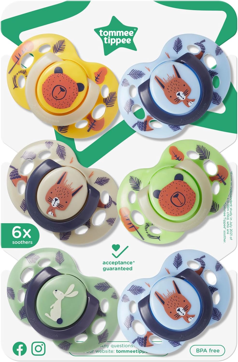 Thumbnail 5 de Tommee Tippee Fun Soothers 6 pack pacifier