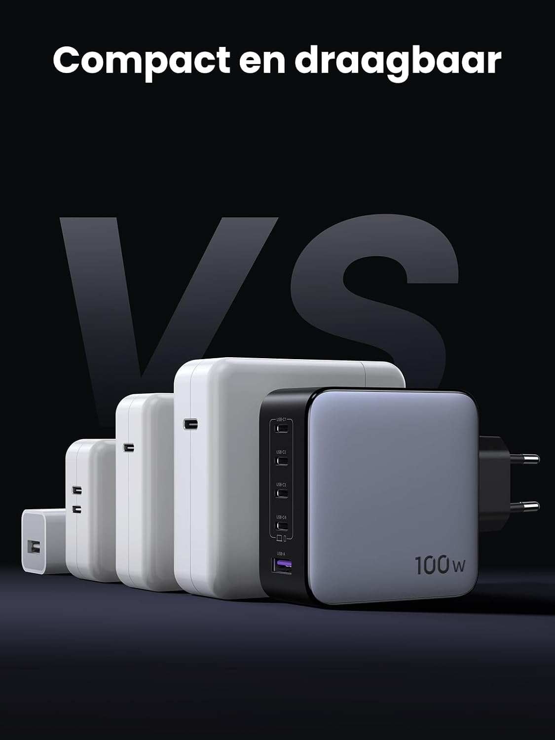 Thumbnail 5 de UGREEN Nexode 100W USB-C-oplader met 4 USB-C- en 1 USB-A-poort