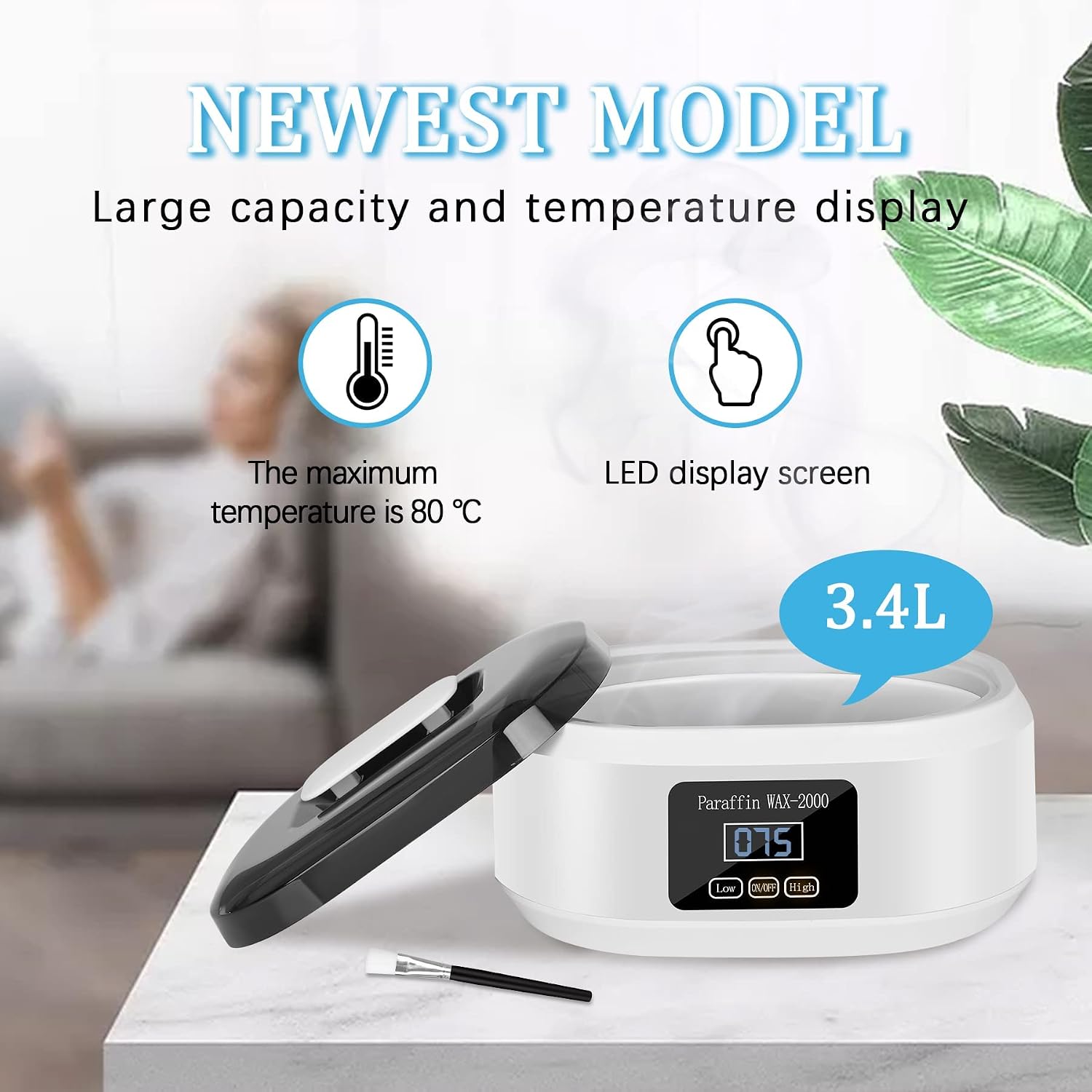 Thumbnail 5 de Boadw paraffinebad voor handen en voeten, 3,4 liter met digitaal display