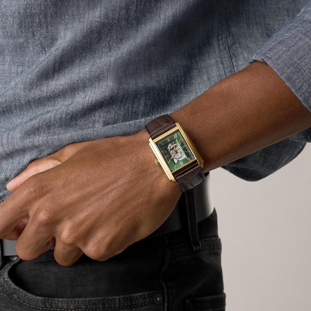 Detalle de Montre automatique Fossil Hommes ME3271 avec bracelet en cuir marron