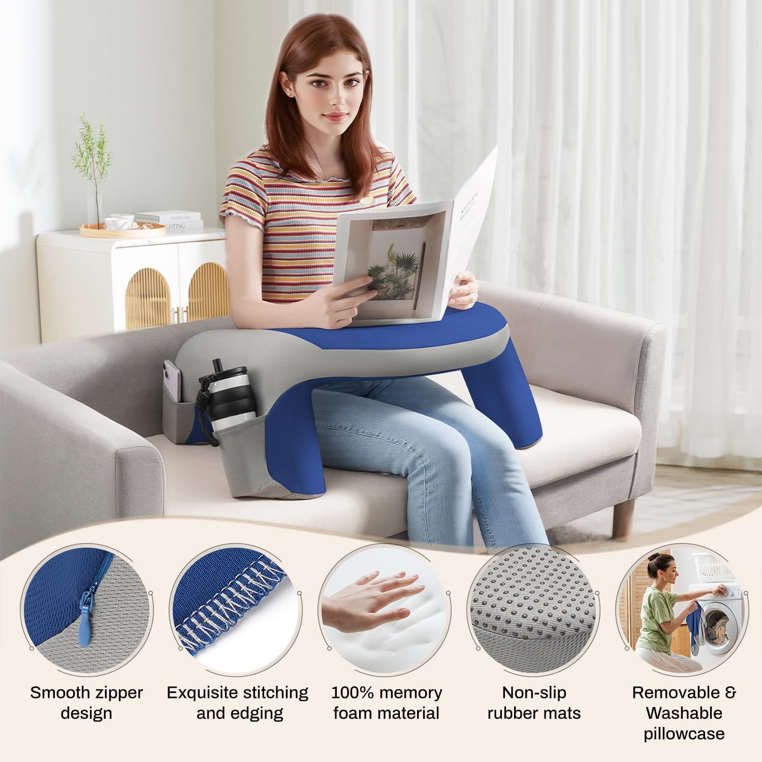 Thumbnail 6 de WOGAHEV Laptop Lap Desk with Memory Foam Armrest 🛋️