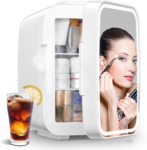 Detalle de FOHERE Mini Fridge for Bedrooms (5L) with 3-Level Mirror Door